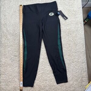 NFL Green Bay Packers Certo Women XXL Black Green Athletic Leggings NWT LE310
